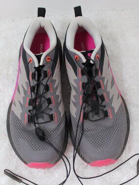 Salomon Shoes Womens 7 Pink/Gray Sense Ride 5 Trail Running Low Top Sneakers